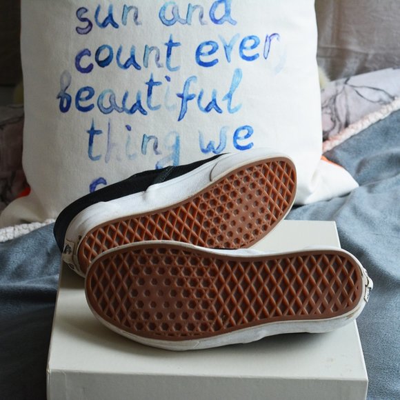 Vans Perf Leather Slip-On Shoe in Black - Picture 4 of 9